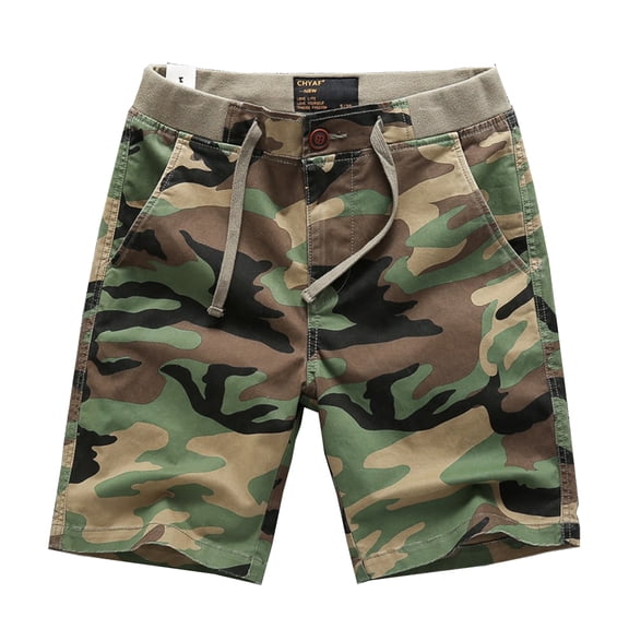 LYMAYTER Casual Shorts for Men's Camouflage Cargo Shorts Lightweight Comfort Daily Wear XS-2XL