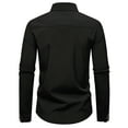 thumbnail image 4 of Dress Shirts for Men Long Sleeve Fitted Button Down Collared Blouses with Floral Print Business Casual Outfits (L, Black), 4 of 7
