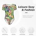 thumbnail image 6 of Easygdp Watercolor Blooming Cactus Women'S Waist-Cinching Short-Sleeved Onesie, Olastic Onesiet,Snaps At Bottom,Easy To Put On And Take Off - Large, 6 of 9