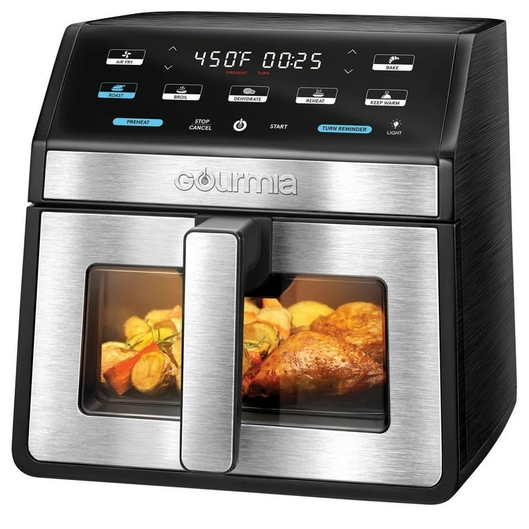 Gourmia Digital 8-Qt Air Fryer, Black, Window and Light