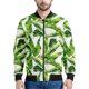 thumbnail image 2 of Chaqueta bomber con estampado de hojas de plátano tropical para hombre, sudadera de manga larga en 3D, chaqueta bomber de calle de gran tamaño con cremallera, 2 of 5