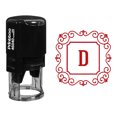 thumbnail image 1 of Printtoo Monogramme Initial R-40 Bordure Tourbillon Carrée en Caoutchouc pour Bureau, 1 of 3