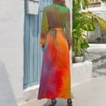 Abstract Colorful Paint Strokes Long Dress summer women's dress 2024