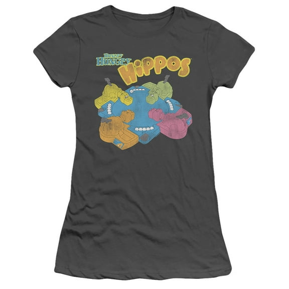 Hungry Hungry Hippos Ready To Play S/S Junior Women's T-Shirt Sheer Charcoal