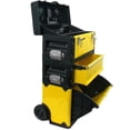 thumbnail image 2 of Caja de herramientas portátil Stalwart, apilable, 3 en 1, con ruedas, color negro y amarillo, 2 of 4