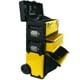 thumbnail image 2 of Caja de herramientas portátil Stalwart, apilable, 3 en 1, con ruedas, color negro y amarillo, 2 of 4