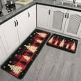 thumbnail image 3 of Set Of 2 Christmas Kitchen Rugs Rustic Farmhouse Triangle Tree Kitchen Rugs and Mats Non Slip Kitchen Rugs and Matsfor Bathroom Room (47x17+30x17 Inches), 3 of 7