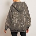 thumbnail image 5 of Mlqidk Women's Camo Hoodie Maple Leaf Print Oversized Sweatshirt Fleece Hooded Sweatshirts with Pocket Casual Fall Pullover Coffee 3X-Large, 5 of 5