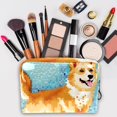 thumbnail image 3 of Pixel Dog Printed Design Waterproof PVC Cosmetic Travel Bag Makeup Pouch Small Leather Pouch Makeup Organizer Drawers Storage Lightweight Large Capacity for Ladies Girls Out and about, 3 of 6