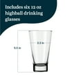 thumbnail image 2 of Libbey Highball Glasses Set of 6, Clear Restaurant Quality 12 Oz Highball Cocktail Glasses, Modern Hi Ball Glassware for Beer, Fizzy Pops, and More, 2 of 3