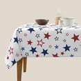 thumbnail image 3 of 4th of July Tablecloth Square 54x54 Inch,White Red Blue Patriotic Stars Table Cloth,Stain Resistance Polyester American Independence Day Farmhouse Table Covers for Kitchen Dining Party Picnic, 3 of 6