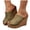 AG, variant on Women's Peep Toe Platform Sandals Cork Wedge Lightweight Canvas Mules Comfortable Slip On Dress Summer Slides Shoes Brown Size 6