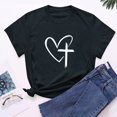 thumbnail image 2 of Camisetas de Manga Corta para las Mujeres Casual Día de Pascua Impresión Cuello de Tripulación Suelta Camiseta, Poliéster Spandex, 2 of 7