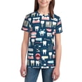 thumbnail image 2 of Honeii Dental Print Youth Short Sleeve T-Shirt,Boys Athletic Shirt,Quick Dry Short Sleeve Performance Moisture Wicking T Shirt, 2 of 6