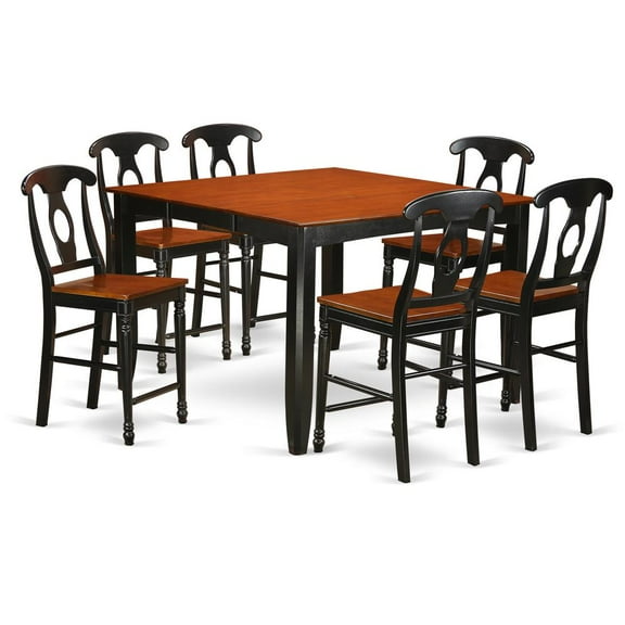 East West Furniture 7  Pc  counter  height  pub  set-pub  Table  and  6  dinette  Chairs.