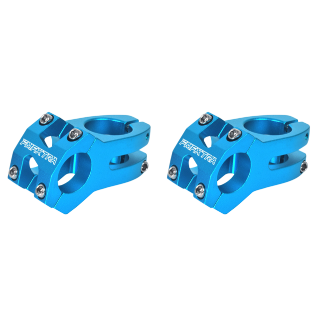 Potencia corta de 25,4 mm para manillar de bicicleta de carretera de piñón fijo MTB (azul)