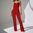 thumbnail image 2 of Women's Jumpsuit Summer Sleeveless Wide Leg Romper Casual Hollow Out Strapless Jumpsuit For Daily Wear Outfit With Heels Or Sandals, 2 of 2
