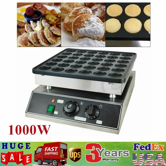 Commercial Electric  Waffle Machine 110V 36 Grids Mini Dutch Pancake Baker Maker