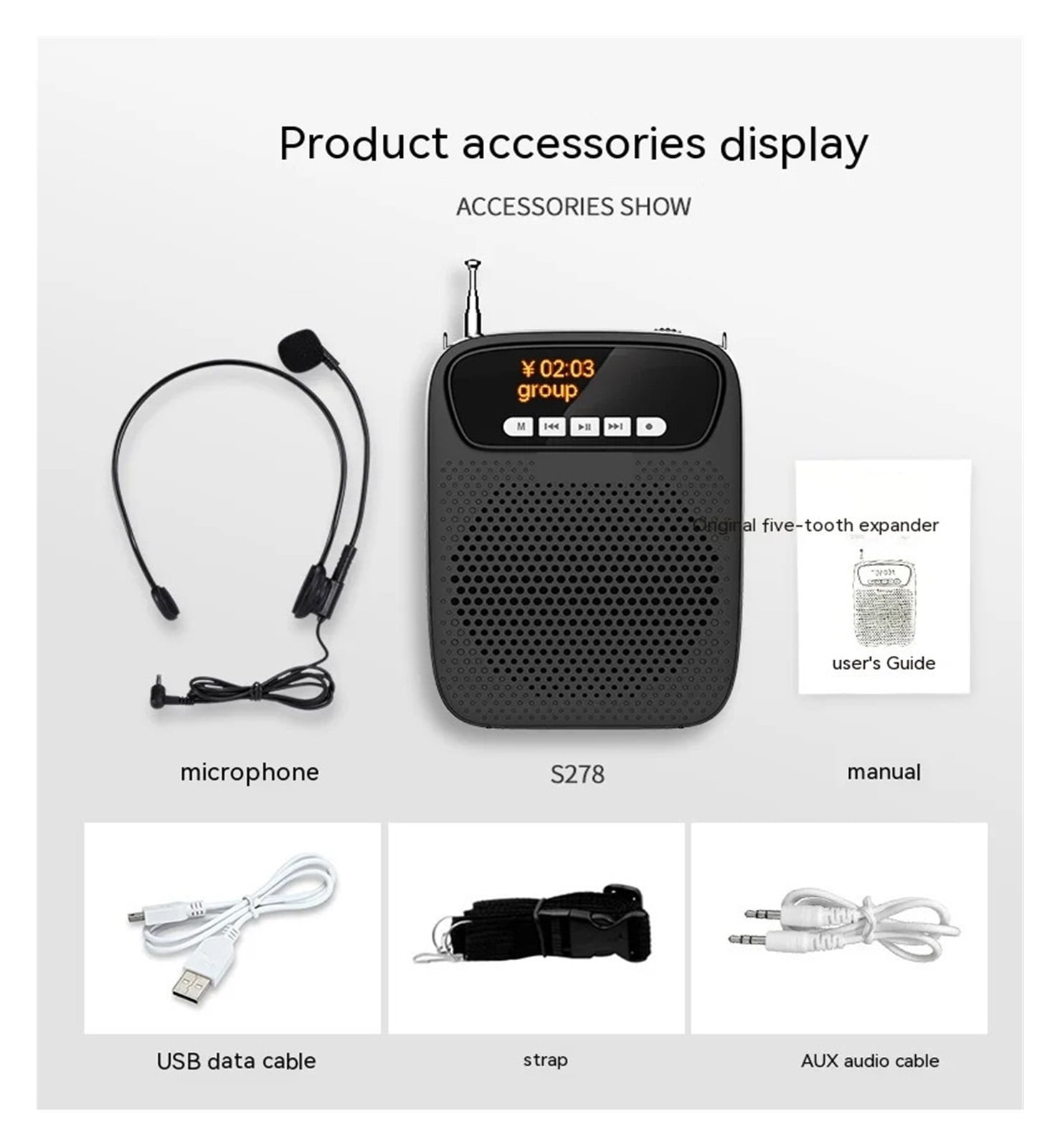 15W Mini Loudspeaker Wireless Audio Recording Microphone Guide Speaker Teaching Voice Amplifier For Teacher Instructon ,Powerful Voice Amplifier