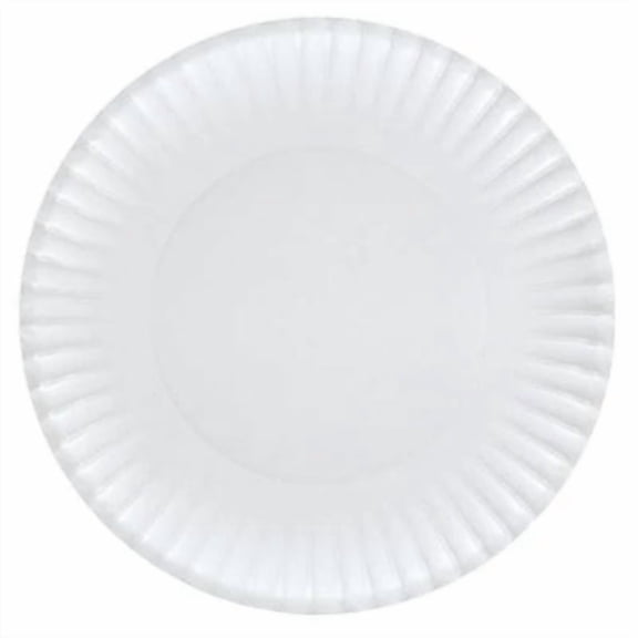 9 Inch White Round Paper Plates, Disposable Party Dinner Plates, Heavy Duty Tableware, 80 Count