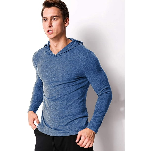 Men's Long Sleeve Pullover Hoodies T Shirt Casual Slim Fit
