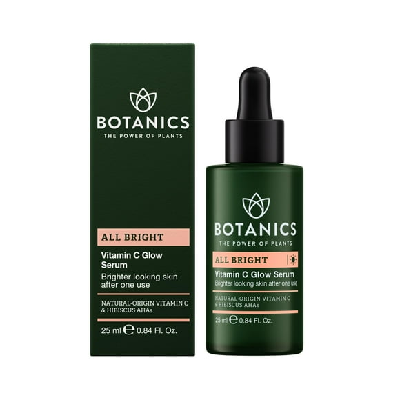 Suero facial de vitamina C Botanics – Suero brillante con vitamina C de origen natural – Fomenta una piel más brillante y uniforme – Cuidado de la piel vegano y libre de crueldad – Combina con protect