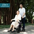 thumbnail image 2 of Elenker 2 in 1 Rollator Walker & Transport Chair, Folding Wheelchair Rolling Mobility Walking Aid for Adult, Seniors, Purple, 2 of 7