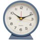 thumbnail image 1 of Despertador analógico antiguo de 4,5 pulgadas con pilas, pequeño reloj de escritorio silencioso de metal con luz (azul), 1 of 5