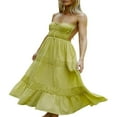 thumbnail image 1 of Robes Longues d'Été pour Femmes à Bretelles Spaghetti, Dos Nu, Robe Maxi à Étages, 1 of 6
