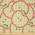 thumbnail image 2 of Ambesonne Fruits Fabric by the Yard Microfiber, Modern Illustration Fruit, 2 Yards, Apple Green Beige and Red, 2 of 2