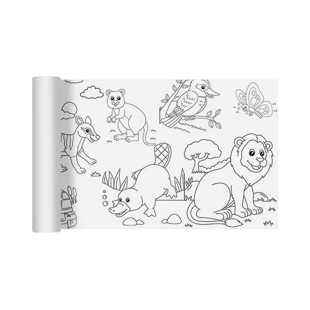 Rollo de colorear grande para niños, juguete educativo y de aprendizaje para niñas pequeñas. Animal