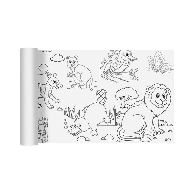 Rollo para colorear para grandes, cartel para colorear esencial, pegatina de pared, escena temática Animal Zulema Rollo de papel para colorear