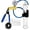 Blue + Gauge, variant on LeLuvĀ® Premium Ultima Penis Pump, Brass w/ Blue Rubber Grips, Silicone Hose | TPR Seal, 4 Cock Rings | 9" x 2.50" Vibrating Cylinder