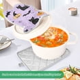 thumbnail image 3 of Yayeee Pot Holders Kitchen Heat Resistant with Pocket 7"x9.8" Cotton Oven Cooking Hot Pads, Light Purple Halloween Black Cat, 3 of 7