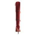 thumbnail image 3 of FSJ Women Fashion Polished Zippers Knee High Boots Pointed Closed Toe Side Zip Stiletto High Heel Long Boots Dress Shoes Size 12 Red, 3 of 5