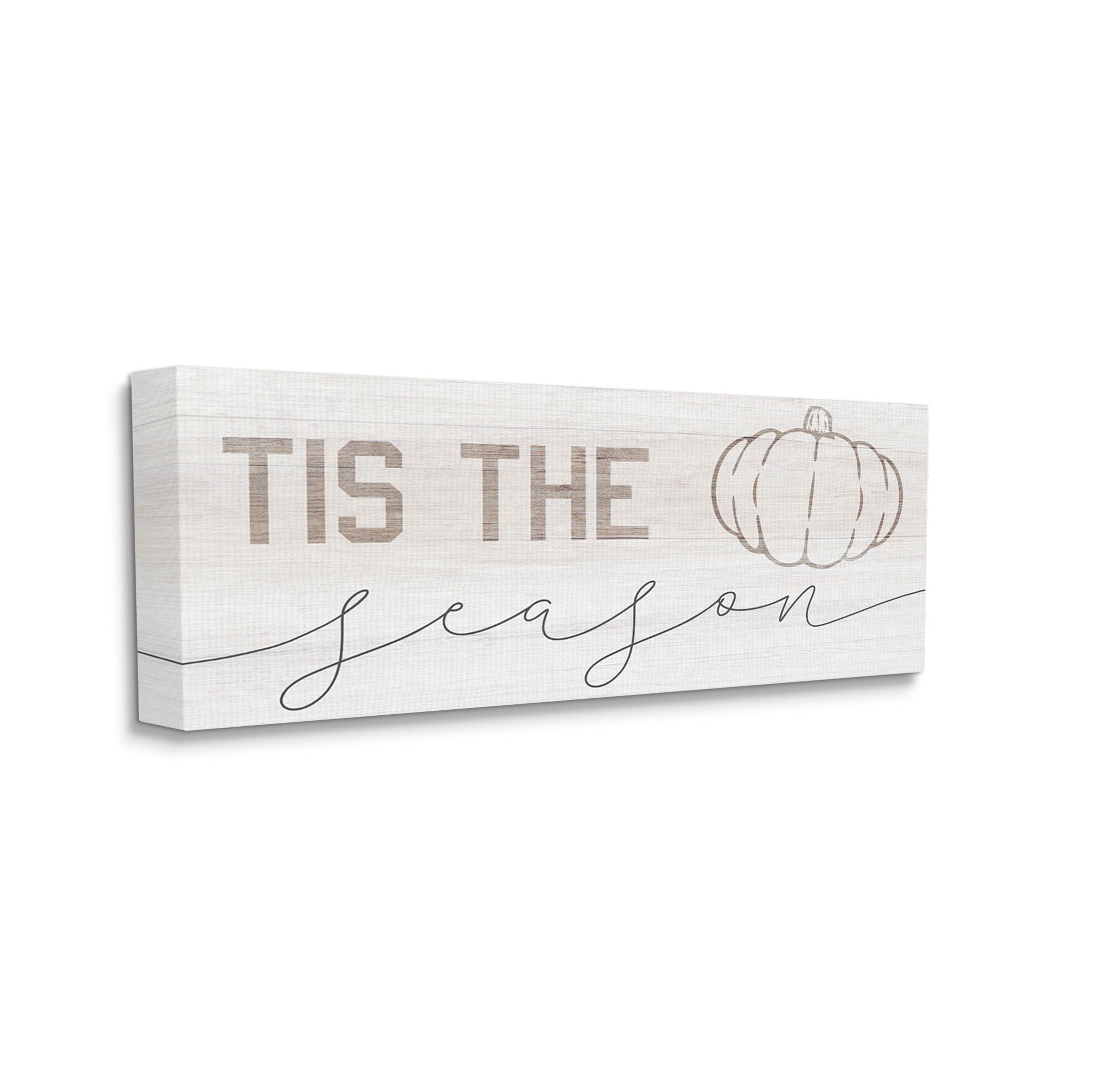 Stupell Industries Tis The Season Pumpkin Graphic Art Gallery Wrapped Canvas Print Wall Art, Design by Lil' Rue