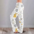 thumbnail image 2 of Hearthz Easter Pajama Pants Bunny Egg Hunt Print Women's Pj Bottoms Drawstring Straight Leg Lounge Pants for Women, 2 of 6