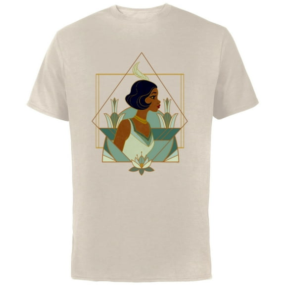 Disney Princess Tiana Modern Art Deco Style - Short Sleeve Cotton T-Shirt for Adults - Customized-Natural