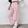 thumbnail image 2 of YOIAVAIOY 2026 Women Wide Leg Dress Pants Business Casual Flowy Work Palazzo Pant High Waisted Slacks Trousers Loose Fit Bottoms Pink M, 2 of 10