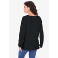 thumbnail image 2 of Roaman's Women's Plus Size Ultimate Long Sleeve V Neck Tee, 2 of 6