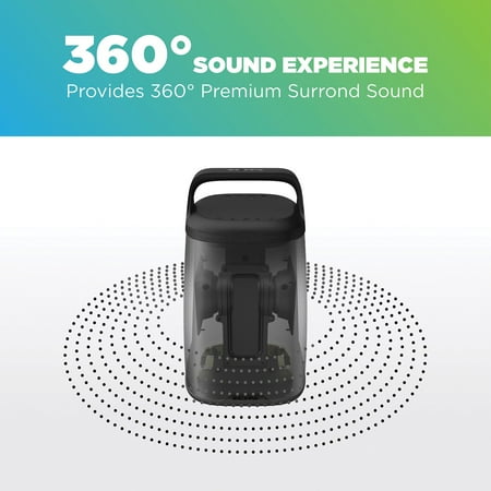 ION Audio - Acadia Waterproof Bluetooth Enabled Stereo Speaker with 360° Sound - Black