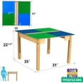thumbnail image 2 of Time-2-Play Blue N Green Lego Compatible Play Table with Trough Kids Montessori Activity Desk Playroom Daycare, 2 of 8