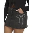 thumbnail image 6 of Mills by Millie Bobby Brown Women's Denim Mini Skirt with Rhinestones, Sizes XXS-XXL, 6 of 10