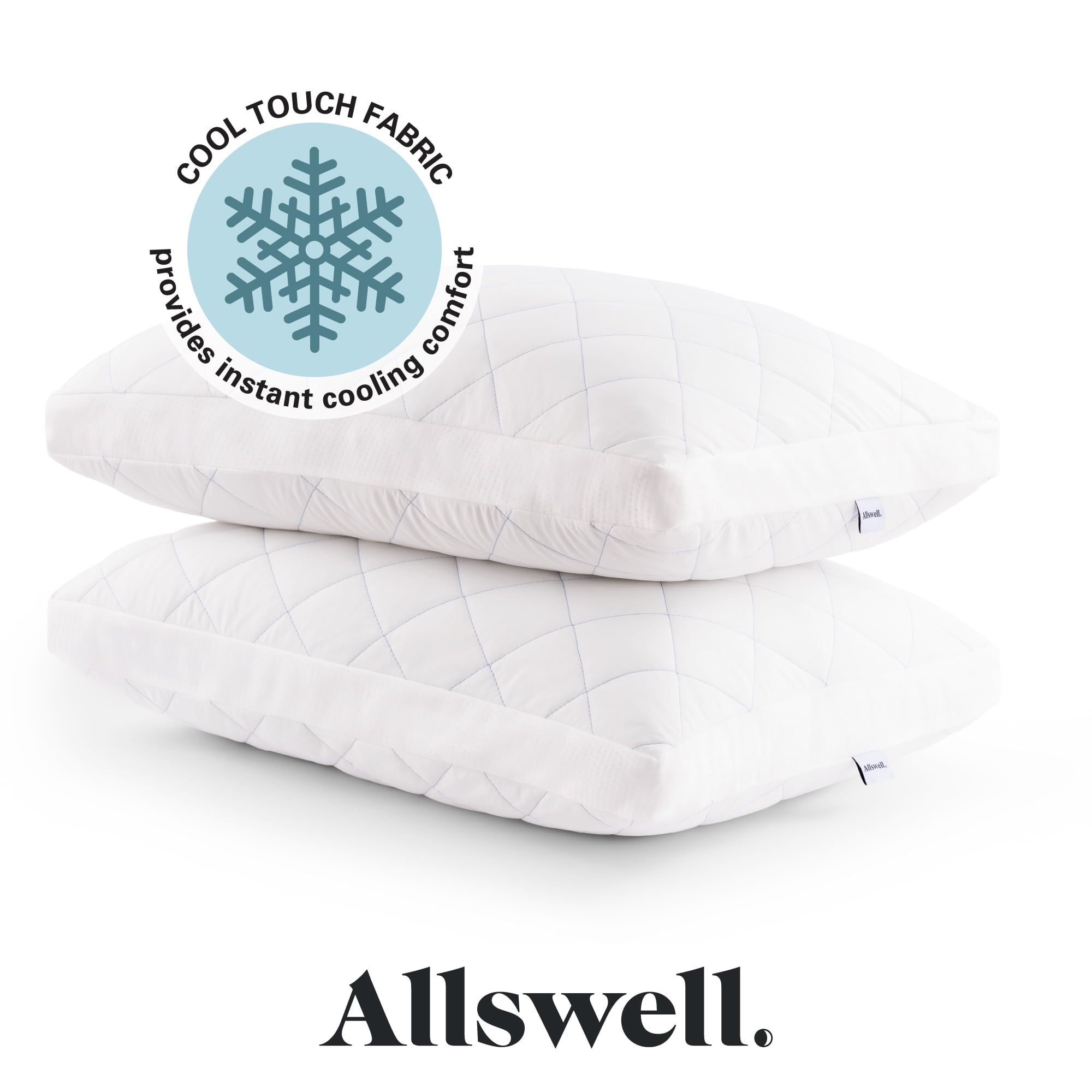 Allswell Cool Lux Bed Pillow with Cooling Cover, Standard/Queen, 2 Pack
