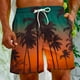 thumbnail image 1 of Puntoco Pantalones Cortos Para Hombre Con Bolsillo Con Cordón Y Estampado, Color Naranja S, 1 of 5