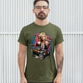 thumbnail image 3 of Tee Hunt Marilyn Monroe Hot Rod T-Shirt Vintage Route 66 Drag Racing Men's Tee, Military Green, XX-Large, 3 of 5