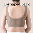thumbnail image 4 of Hana Bra for Senior Women, Cotton Buttonless Comfy Lifting Shaping Bras, Full Coverage Underwire Free Bras Front Close Bras Vest Without Underwire for Older Women, Green XL, 4 of 6