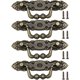 thumbnail image 1 of Manija de cajón vintage de 4 piezas, manija de puerta de gabinete de muebles de bronce con tornillos, 1 of 5