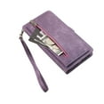 thumbnail image 3 of Allytechgroup Wallet Case for iPhone 16 Plus, [9 Card Slots] [Zipper Pocket] Luxury PU Leather Kickstand Magnetic Clasp Cover with Shoulder Strap & Hand Strap, Shockproof Anti-Fall Case, Purple, 3 of 10
