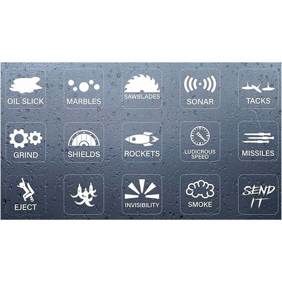 15 Patterns Car Button Sticker and Decals Unused Buttons Funny Labels Dash Switch Control Sticker Vehicle Interior Decor Accessories Novelty Stickers